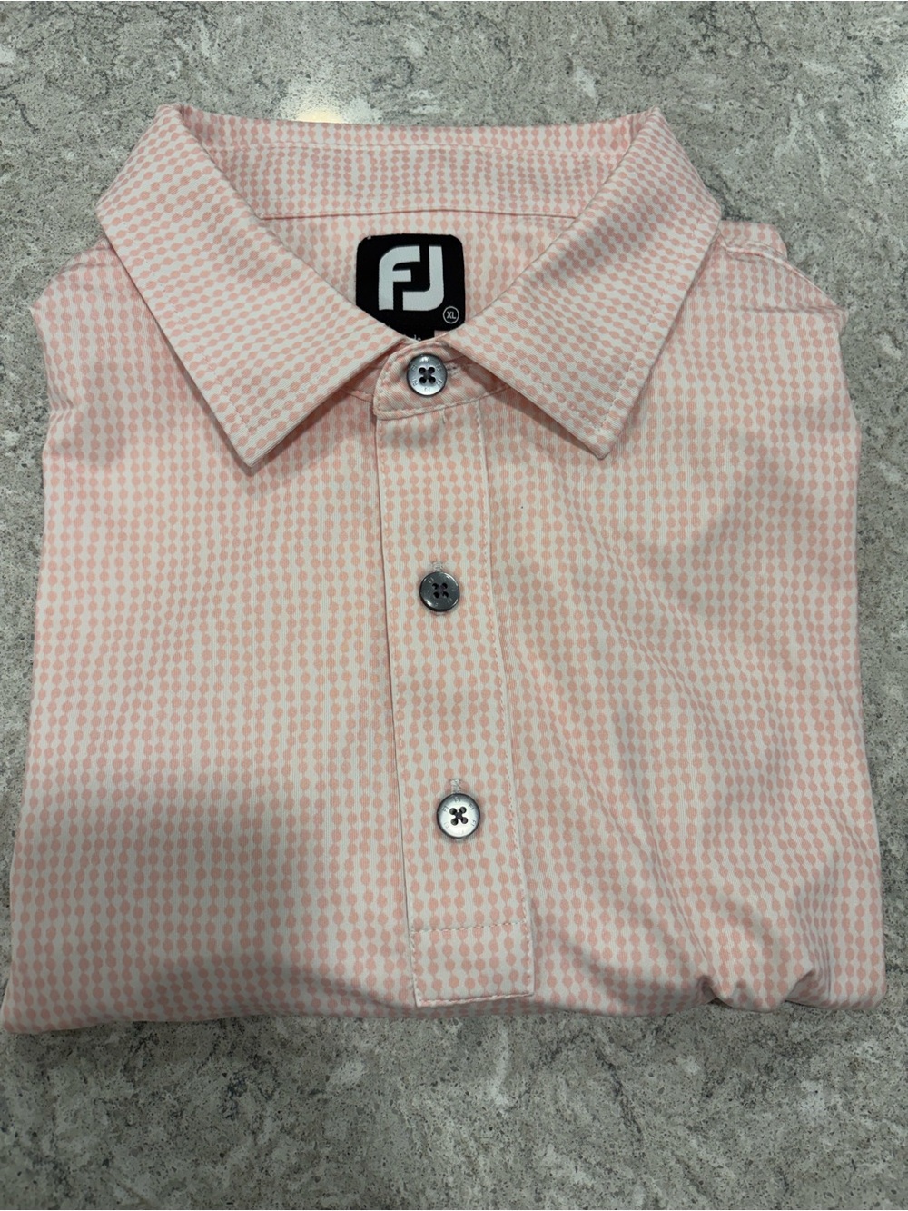 FootJoy Men’s Pink Patterned Golf Polo-XL